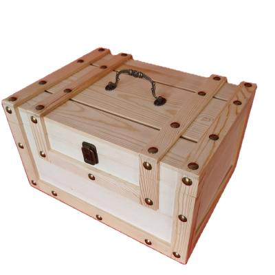 China Retro Nut Wood Box Wooden Box Custom Solid Wood Storage Box With Lock Custom Size Rectangular Wood for sale