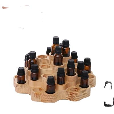 China Quartet Essential Oil Turntable Dortery Wooden Rotating Storage Box Can Hold 15ml And 10ml Essential Oil LD-ZSJ25 for sale