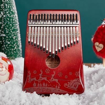 China Two Finger Piano Instrument Christmas 17 Inch Piano Tone Kalimba Kalimba Mahogany Piano for sale