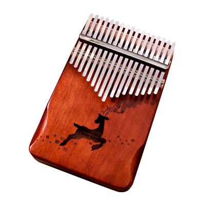 China 17 Tone Beginner Finger Creative Carving Mahogany Piano Most Popular Mini Finger Piano Veneer Kalimba Piano for sale