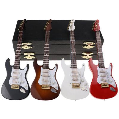 China Resin Opens Mini 4 Colors Electric Guitar Model Wooden Decoration Music Training Teacher Birthday Company Gift for sale