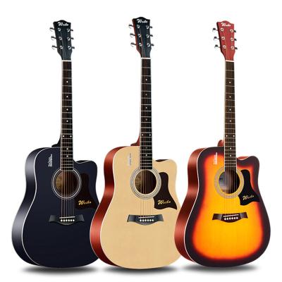 China Engleman Fir B-122D41O Solid Hot Selling Beginner Amazon Cheap High Quality Wooden Color Acoustic Guitar 41 Inch for sale