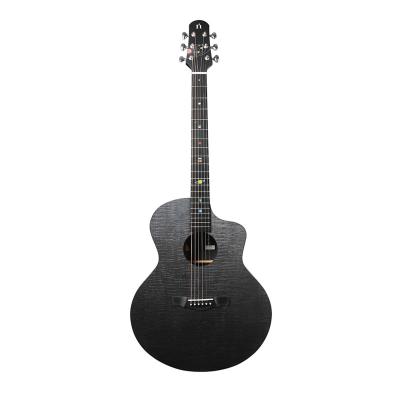 China HPL N-HPL-132J41B maple maker supplies 41 inch hpl maple black acoustic guitar for adult beginners for sale