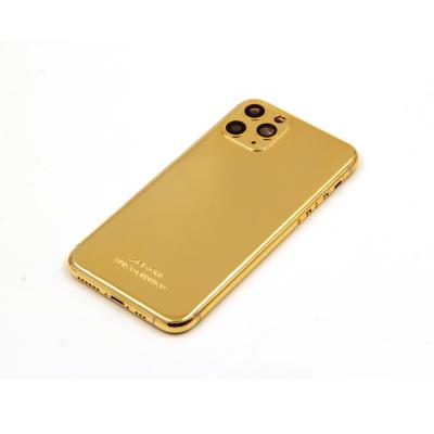 China Stainless Steel+Aluminum For iphone 11 Gold Housing With Black Logo Engraved for sale