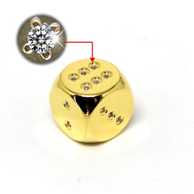 China Fashionable Luxury 24kt Gold Plated Metal Die Sets With Diamond For Man for sale