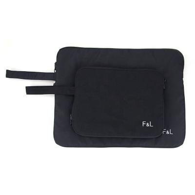 China Custom Polyester Cotton Designer Luxury Mac Book Air Case Pad Pocket Tablet Laptop Sleeve Bag With Handle for sale