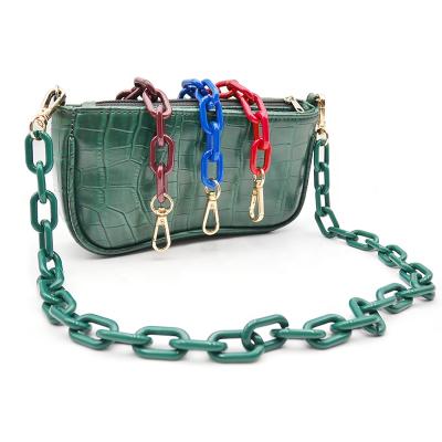 China Competitive Price Marble Colors Messenger Sling Multi Acrylic Solid Thick Material Shoulder Crossbody Bag Chain Purse Chain Strap for sale