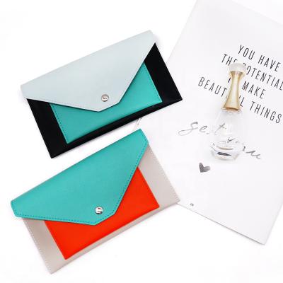 China Custom PU Fashion Credit Card Holder Pu Logo Wallet Evening Envelope Clutch Bag The Small Clip 2021 for sale