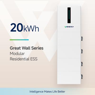 China Sistema de almacenamiento de baterías domésticas de pared Residencial ESS 20Kwh IP65 Larga vida en venta