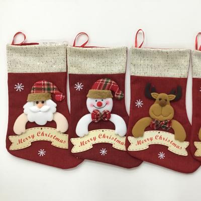 China Santa Hot Sales Christmas Stocking Decorations Candy Gifts Bags High End Funny Christmas Boot Socks Pretty In Running C for sale