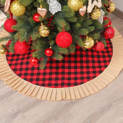 China 2020 Christmas Home Decoration Gingham Tree Dress Christmas Decorations Red Holiday Scenes New With A Tree Apron Christmas Stocking Decorative Tree Skirt for sale