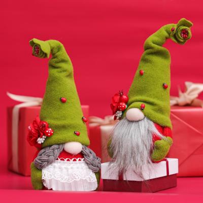 China 2022 Eco-friendly New Santa Flower Christmas Plush Gnome with Swedish Tomte Doll Gonk for Home Christmas Party Decorations Table Ornament for sale