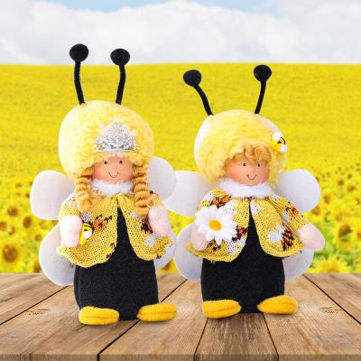 China Eco-Friendly Plush Bumble Bee Gnomes with Yellow and Black Swedish Tomte Nisse Spring or Summer House Farmhouse Decorations for sale