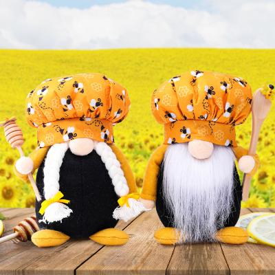 China Eco-Friendly Christmas Plush Standing Bee Gnomes For Kitchen Farm Home Decorations Cooking Chef Tomte Kitchen Gnok for sale