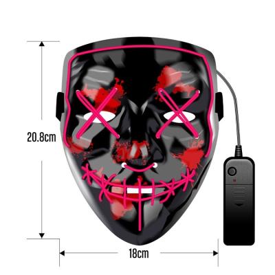 China 2019 Hot Selling PVC Luminous Halloween Led Mask Led Mask Halloween Mask Halloween Party for sale