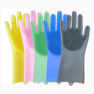 China Amazon Hot Selling Reusable Silicone Dish Washing Gloves For Universal for sale