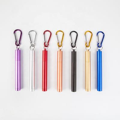 China 2019 Viable Reusable Portable Collapsible Metal Straw Stainless Steel Bar Collapsible Retractable Telescopic Drinking Straw for sale