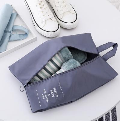 China 2019 Wholesale Promotional Waterproof Drawstring Shoe Storage Dust Bag Custom Made Polyester Moisture Proof Travel Shoe Bag for sale