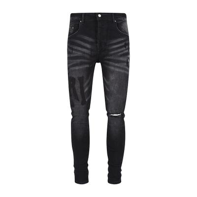 China Fashion High Quality Men's Breathable Jeans Mens Designer Miri Jeans Cool Slim Fit Black Luxury Blue Jeans Biker Breeches Designer Pants for sale