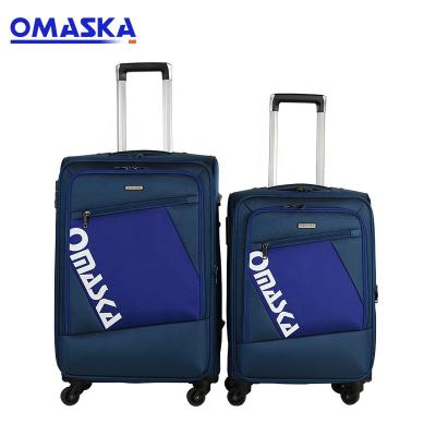 China OMASKA Nylon Logo Suitcase Custom Printing Nylon 20 24 28 Inch Carry On Luggage Trolley Bag Waterproof for sale