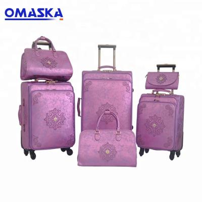 China 2021 PU Factory Design New 6pcs Set Luggage Moving OEM Customized Wholesale Style Fashion Design for sale