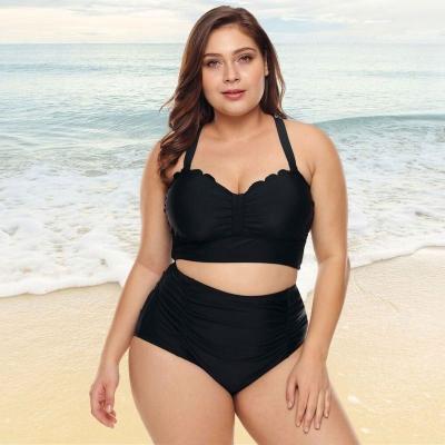 China Plus Size In Fat Beach Woman Swimwear Common Wear Swimsuit Large A Plu Size Bathing Two Piece Bikini for sale