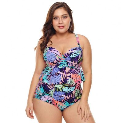 China Women Swimwear 2021 Cheap Plus Size Fat In Swimsuit Swimming Suit Plu Size Bikini for sale