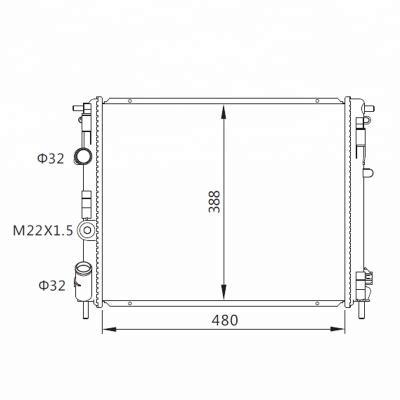 China Core Aluminum Plastic Reservoir Auto Radiator For RENAULT CLIO II'01-/MT/OEM 8200033831/8100343476/6001545765 for sale