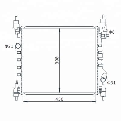 China Auto Core Aluminum Plastic Reservoir Radiator For CHEVROLET SPARK M300/BEAT M300 1.2i'10-/MT/OEM 95423943/96984450 for sale