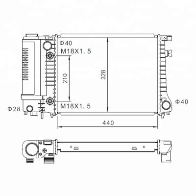 China Core Aluminum Plastic Reservoir Auto Radiator For BMW E34 520i 525i 525ix'88-/3 E30 316i 318i'82-/AT/OEM 17111719303/17111719305 for sale