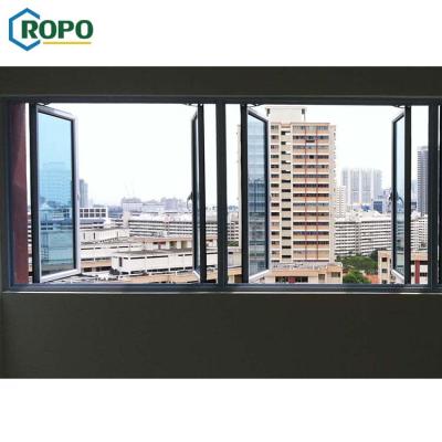 China 10 Year Warranty Magnetic Screen Powder Coating Double Sheet Aluminum Windows for sale