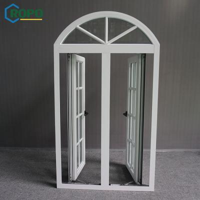 China AWA Hurricane Magnetic Waterproof Soundproof Arch Double Screen Casement Glass Window Proof With Grill Design for sale