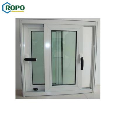 China Magnetic Screen AS2208 American Style Aluminum Small Slide Glass Window For House for sale