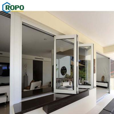 China Magnetic Australian Standard Best Quality Glass Screen Aluminum Folding Window for sale