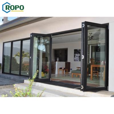 China Waterproof NZS4211 Hurricane Proof Storm Aluminum Exterior Bi Folding Door for sale