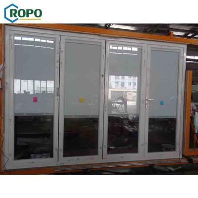 China Ally Double Stacker Glass Folding Waterproof Commercial Aluminum Glass Door Price for sale