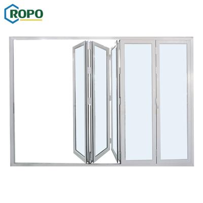 China Waterproof Commercial Aluminum Metal Bedroom Hurricane Proof Glass Accordion Door for sale