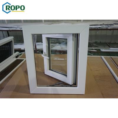 China Hurricane Proof Magnetic Screen AS2208 Single Glass Plastic Window Insert Casement PVC Windows for sale