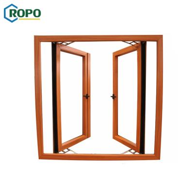 China Magnetic Screen AS2047 Grid Design PVC Double Pane French Casement Window for sale