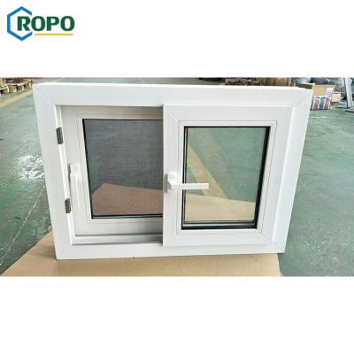 China Magnetic Screen AWA Double Glaze Modern Quality PVC Slide Design Windows for sale