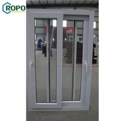 China Magnetic Hurricane Proof AGGA Screen German Manufacture Villa Upvc Slide Glass Window for sale