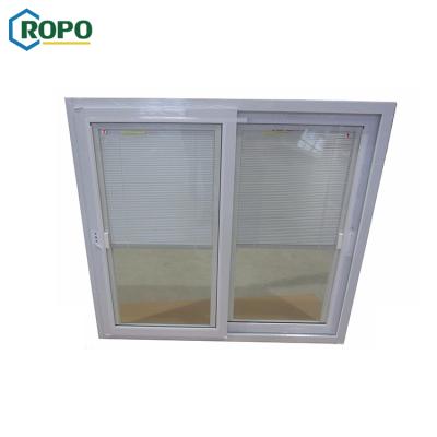 China AS2208 Hurricane Proof PVC Double Magnetic Acrylic Glass Basement Slide Window for sale