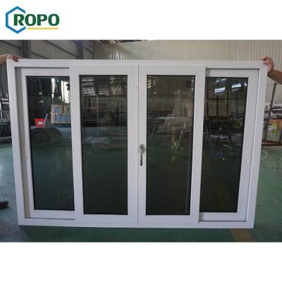 China Magnetic Screen AWA And WERS Certified PVC Windproof French Profile Slide Window for sale