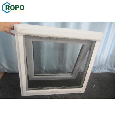 China Magnetic Screen Easy Operate Toilet Opening Out PVC Awning Window For Bathroom for sale