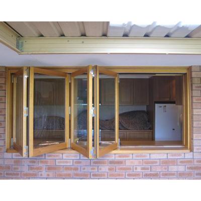 China Magnetic Screen Hurricane Proof Double Insulated Modern Upvc Design Folding Bifold Window for sale