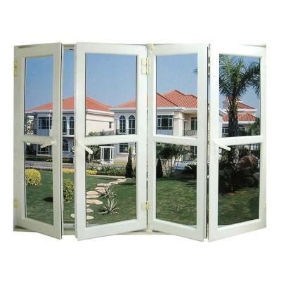 China 10 Year Warranty Hurricane Proof Magnetic Screen Design Cheap Glass Bifold Folding Window for sale