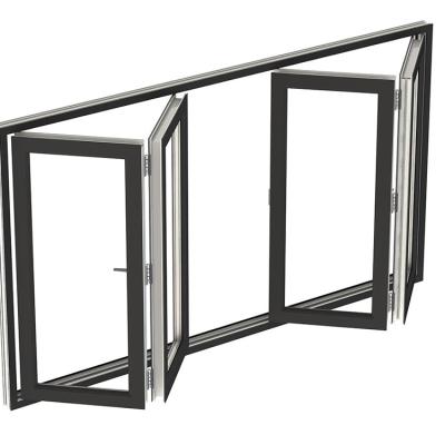 China Magnetic Screen Australia Upvc Kitchen Accordion Bi Folding Windows Price Standard Bifold China for sale