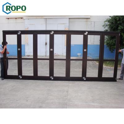 China Modern AWA And WERS Certified Upvc Double Folding Exterior Glass Deck Patio Door for sale