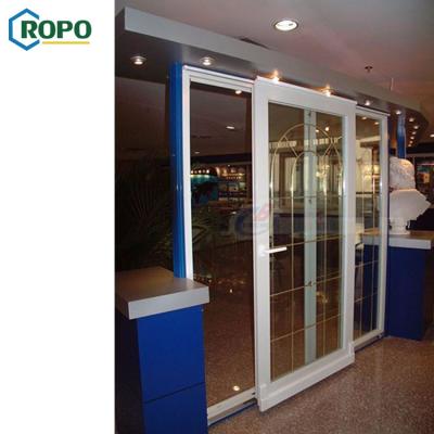 China Modern AGGA Hurricane Proof Plastic Patio and Frame Basement PVC Slide Door for sale