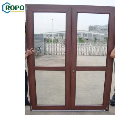 China 10 Year Warranty China Standard Size Modern Style Entry PVC French Door for sale